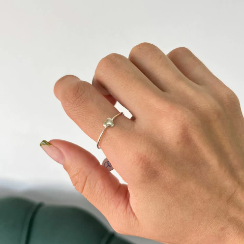 Anel Coração Preenchido - comprar online