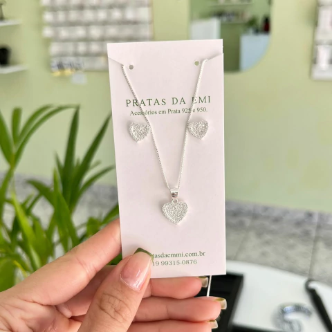 Conjunto Coração Inteiro Cristal - comprar online