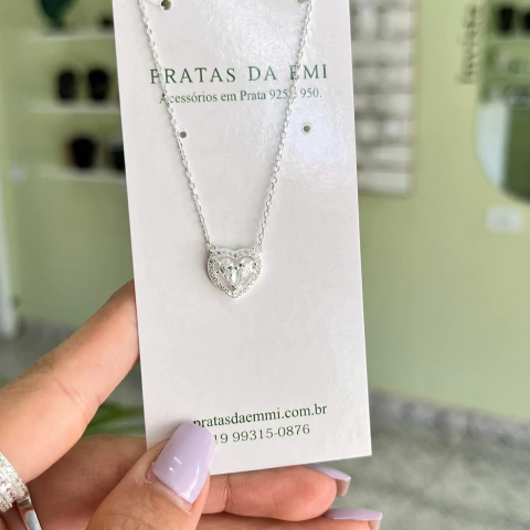 Gargantilha Coração Cravejado Maior - comprar online