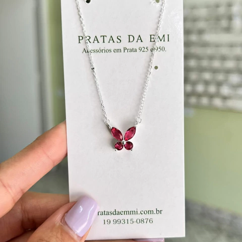 Gargantilha Borboleta Rosa - comprar online