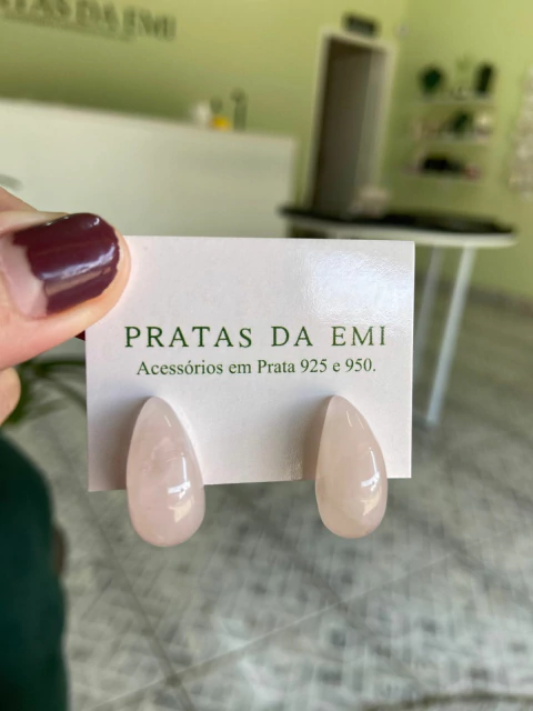 Brinco Gota Pedra Natural - comprar online