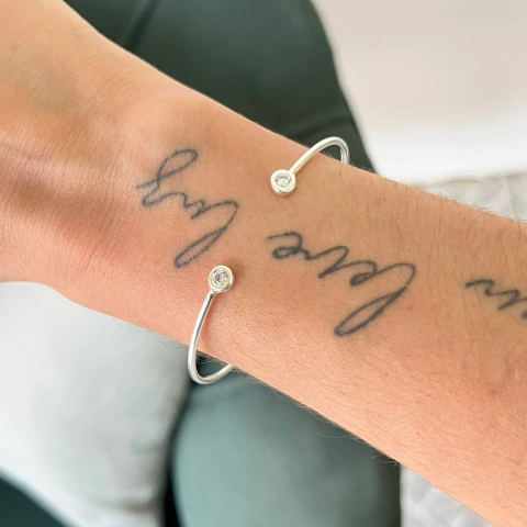 Bracelete Regulável Duas Zircônia