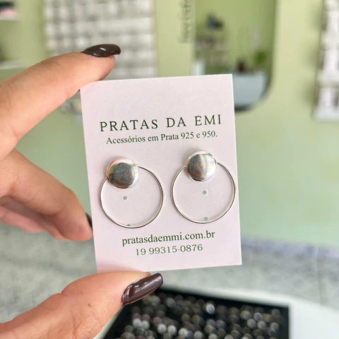 Brinco Circulo Vazado e Preenchido - comprar online