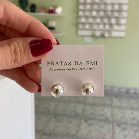Brinco Bola Prata Grande