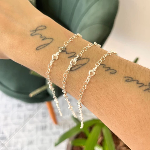 Pulseira Elo Coração e Zircônia - comprar online
