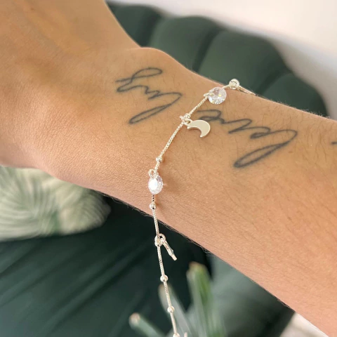 Pulseira Estrela, Lua e Zircônia - comprar online