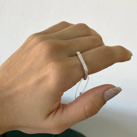 Anel Quadrado Cravejado