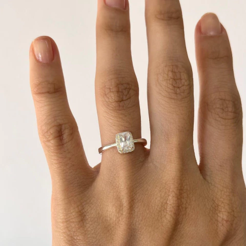 Anel Solitario Quadrado