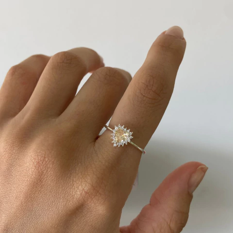 Anel Coração Laranja