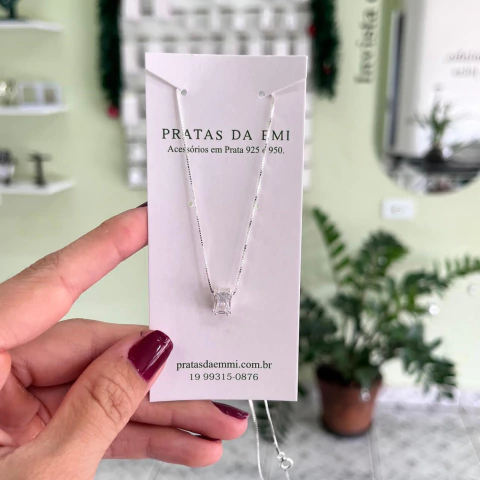 Gargantilha Zircônia Quadrada