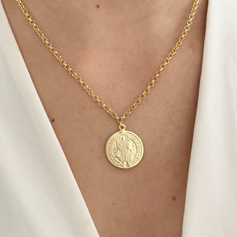 Colar São Bento banhado a ouro - comprar online