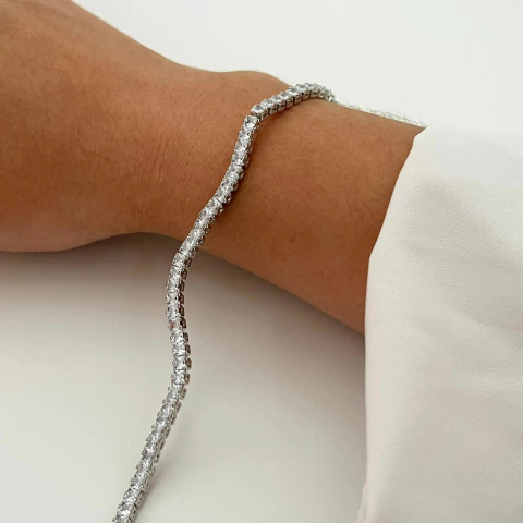 Pulseira Riviera Ondulada Premium banhada a prata - comprar online