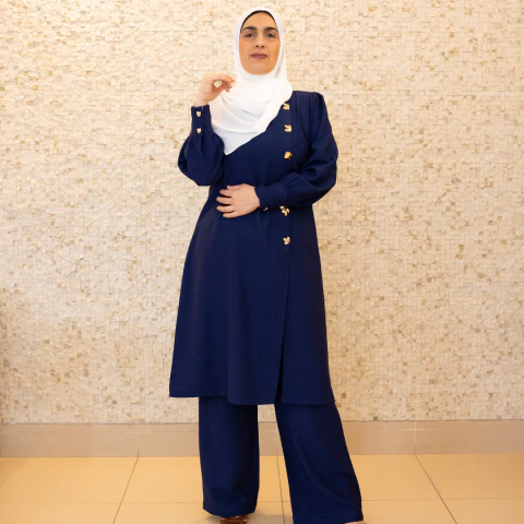 Conjunto Sophia Assimétrico Alfaiataria Marinho - comprar online