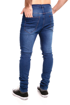 165A - Pantalón de Jean Elastizado, Localizado Azul en internet