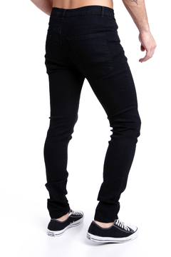 165N - Pantalón Negro de Jean Elastizado. - wintertex
