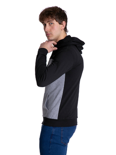 181 - Campera de Rústico Combinada y Con Capucha