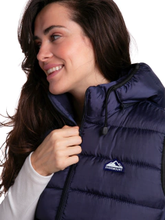 239 - Chaleco de Mujer Matelase de Bastones con Capucha - comprar online