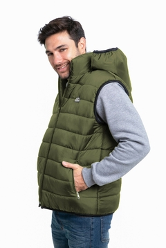 237 - Chaleco Matelase de Bastones con Capucha Desmontable