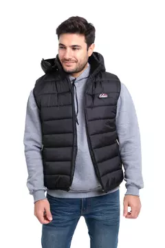 237SE - Chaleco Talle Super Especial Matelase de Bastones con Capucha