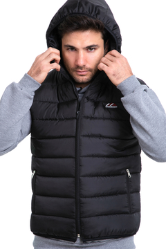 237 - Chaleco Matelase de Bastones con Capucha Desmontable - wintertex