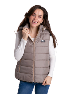 Imagen de 239E - Chaleco Talle Especial de Mujer Matelase de Bastones con Capucha