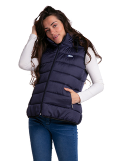239E - Chaleco Talle Especial de Mujer Matelase de Bastones con Capucha - wintertex