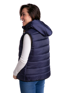 239E - Chaleco Talle Especial de Mujer Matelase de Bastones con Capucha - tienda online