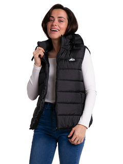 239E - Chaleco Talle Especial de Mujer Matelase de Bastones con Capucha - tienda online