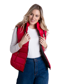 239E - Chaleco Talle Especial de Mujer Matelase de Bastones con Capucha - comprar online