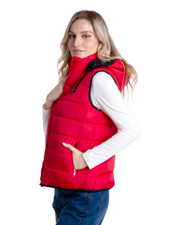239 - Chaleco de Mujer Matelase de Bastones con Capucha - comprar online