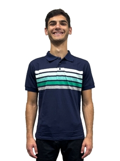 3645 - Chomba Jersey Rayada Importada Manga Corta - wintertex