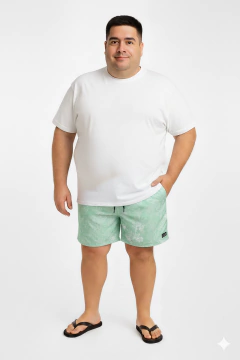 382E - Short de baño Talle Especial Estampa Flores Microfibra Con Suspensor - comprar online