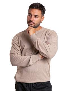 4400 - Sweater Importado de Acrílico Liso Cuello Redondo