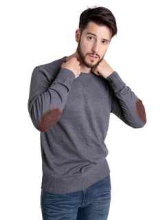 4403 - Sweater Importado de Acrílico Liso con Pitucón Cuello Redondo - wintertex