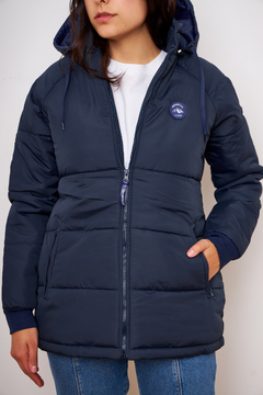 446 - Campera 3/4 de Abrigo con Capucha