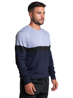 Imagen de 4414 - Sweater Importado de Acrílico Rayado Cuello Redondo