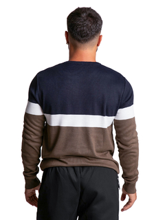 4414 - Sweater Importado de Acrílico Rayado Cuello Redondo en internet