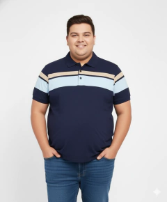 5696E - Chomba Talle Especial Jersey Rayada Importada Manga Corta - comprar online