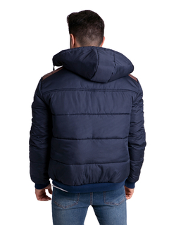 612 - Campera de Abrigo Hombre con Capucha y detalles de Cuerina - comprar online