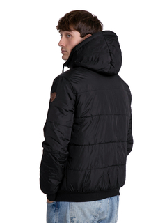 612 - Campera de Abrigo Hombre con Capucha y detalles de Cuerina - wintertex