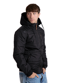 Imagen de 612 - Campera de Abrigo Hombre con Capucha y detalles de Cuerina
