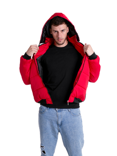 613 - Campera de Abrigo con Capucha desmontable, combinada - tienda online