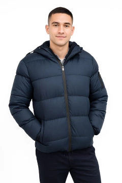 6528 - Campera Puffer Forro Piel de Hombre Importada - comprar online
