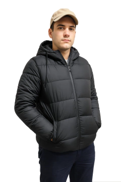 6528 - Campera Puffer Forro Piel de Hombre Importada en internet
