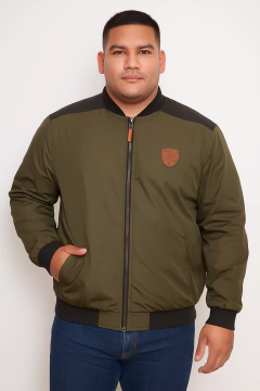 771E - Campera Especial Liviana Bomber con cuerina - wintertex