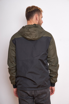 775E - Campera liviana Talle Especial combinada con capucha - tienda online
