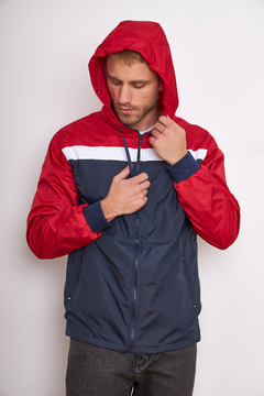 775E - Campera liviana Talle Especial combinada con capucha - wintertex