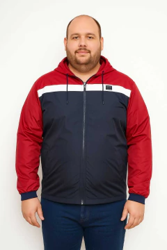 775SE - Campera liviana Talle Super Especial combinada con capucha - tienda online