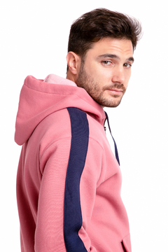 826 - Campera Frisa Vivo en Manga, Con Capucha - wintertex
