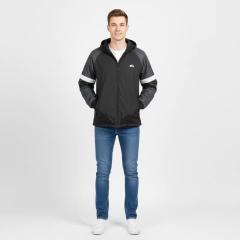 Imagen de 935 - Campera Running, Rompevientos combinada, manga ranglang, con capucha